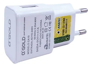Fonte Carregador Celular Tomada Plug Adaptador Usb 5v 3.1a A'gold Ca10-2 Cor Branco