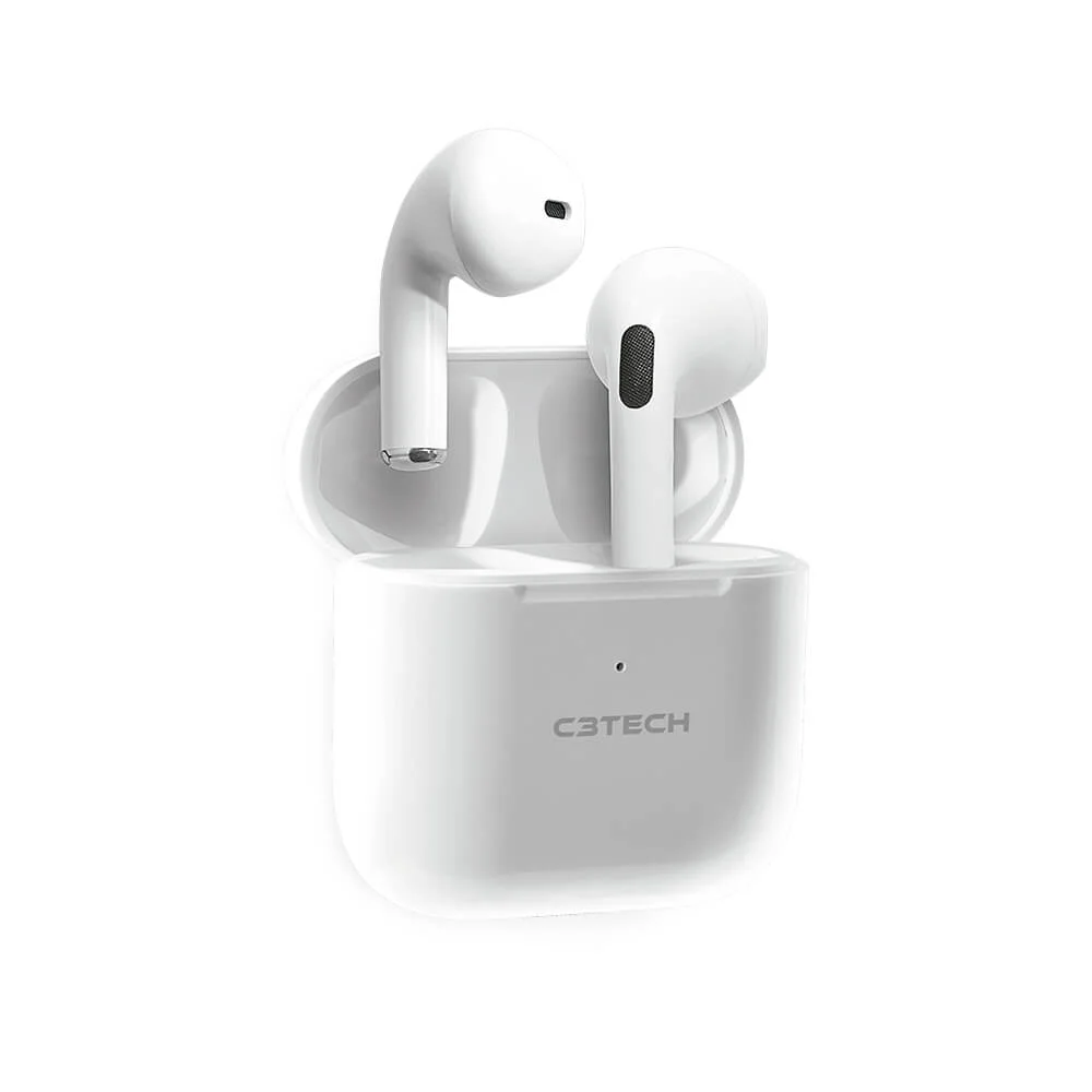 Fone De Ouvido Sem Fio C3tech Bluetooth 5.1 Branco Ep-tws-21wh