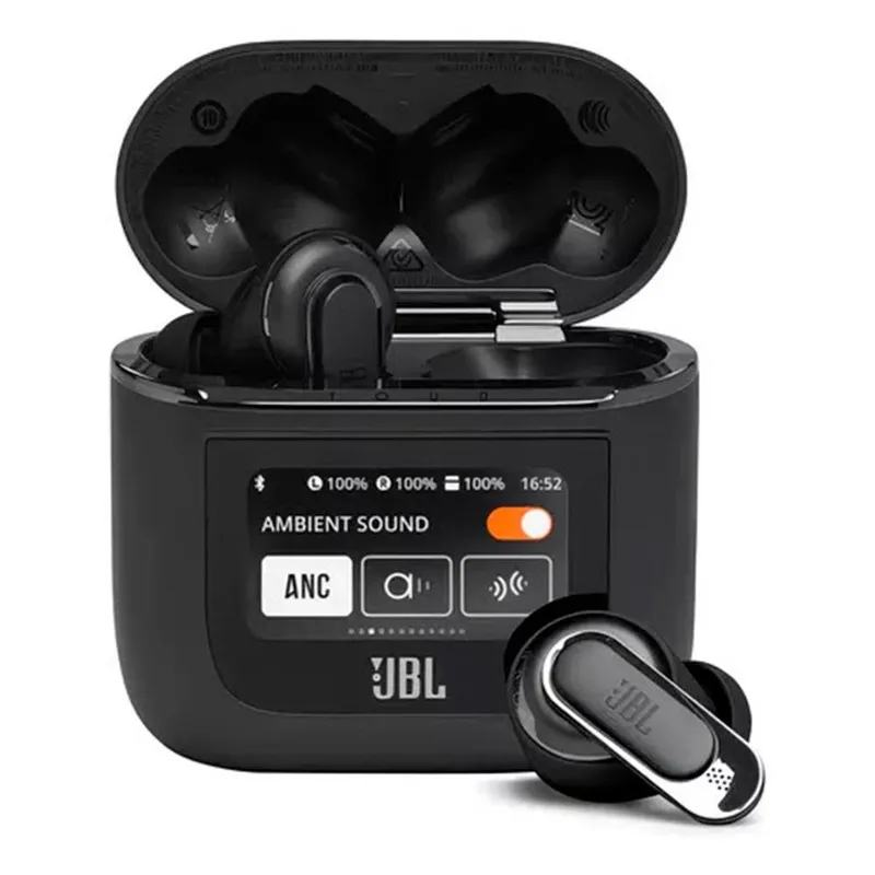 Fone de Ouvido TWS JBL Tour Pro 2, Smart Case com Tela Touch, Cancelamento de Ruído, Preto - JBLTOURPROPTWS2BLK