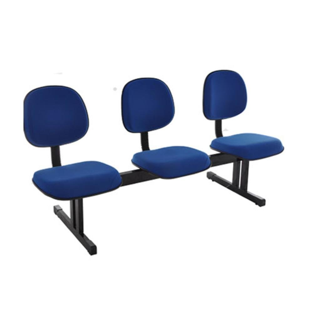 Cadeira Diretor, Design Office Móveis, Linha Alpha, até 120Kgs, Luxuosa Com Base Em S, Cromado, Azul