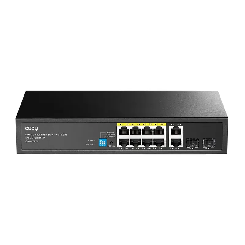 Switch Gigabit Poe+ 8 Portas 2 Uplink Gbe 120w Gs1010p Redes