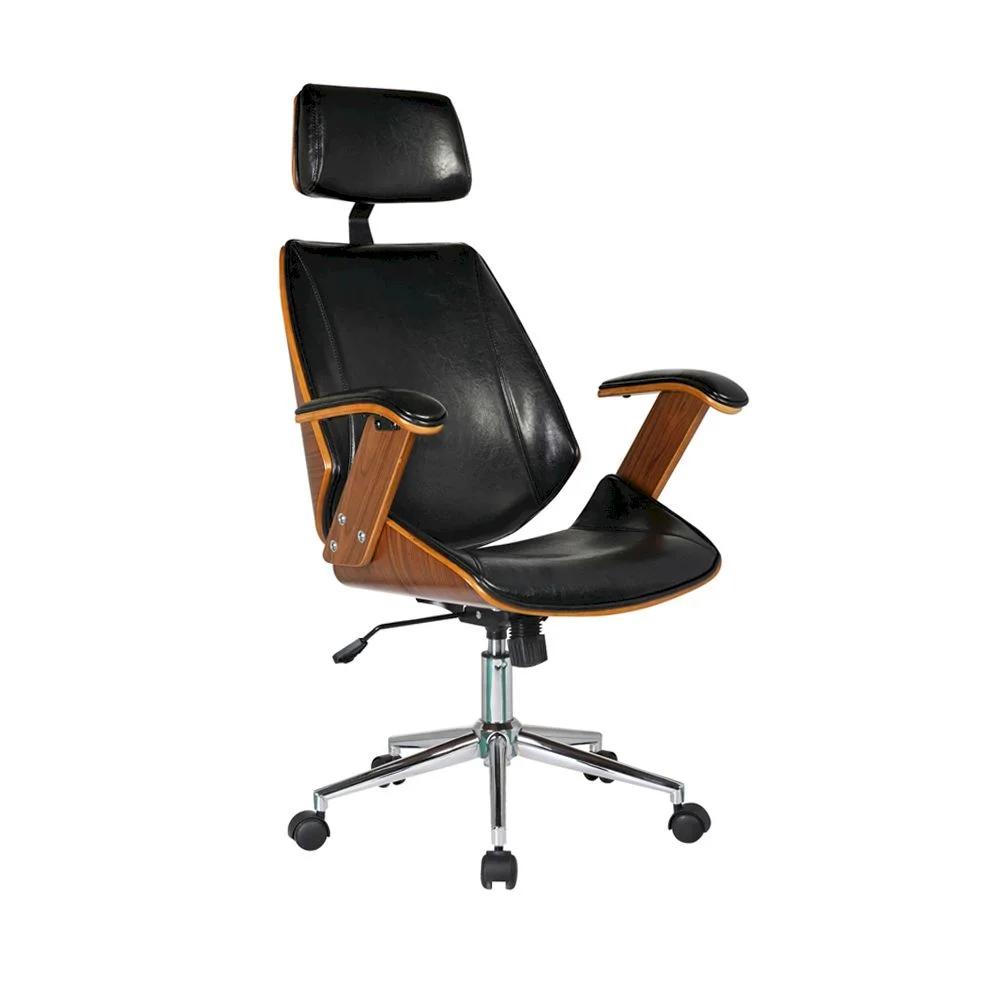 Cadeira Office Lisboa Pu Preto Base Cromada - 33478.