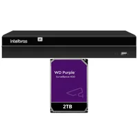 Gravador De Vídeo Intelbras Nvd 1416 16 Canais Ip 4k Hd 2TB Purple