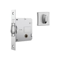 Fechadura Rolete Para Porta Pivotante 1025 Banheiro Roseta Quadrada Cromado 45mm Stam