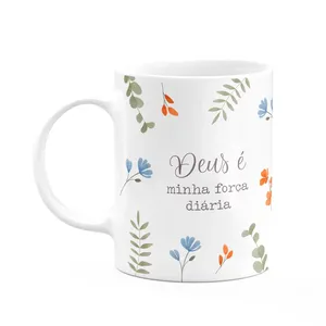 Caneca Fé - Deus É Minha Força Diária - 325ml