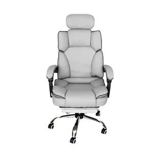 Cadeira Escritório Executiva Premium Luxo Presidente Alto Padrão Giratória Office Confortável Apoio Lombar e Pés Resistente C7 Neo Promotora - Cinza