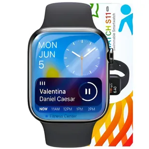 Smartwatch Microwear S11 Pro AmoLED 2gb Série 11 Responde Whatsapp - Preto