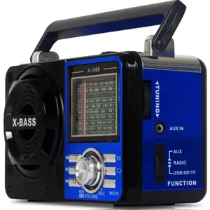 Rádio Am Fm Retrô Vintage Portátil Com Bluetooth Cartão Sd Tf Auxiliar Recarregável Bivolt 110v 220v Ad-1088 Antigo A Pilha E Tomada Com Lanterna