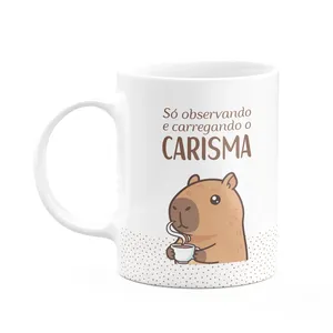 Caneca Divertida Capivaras - Só Observando - 325ml