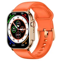 Relógio Smartwatch Imiki Sf1 Dourado Multiira Laranja Silicone