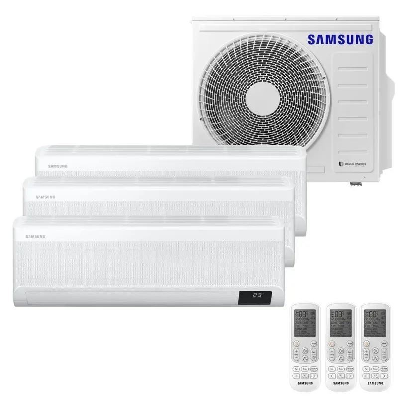 Ar Condicionado Multi Tri Split Samsung Wind Free 28000 Btus (3x12000) Quente E Frio Inverter 220v