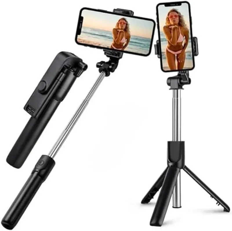Bastão Tripé Para Celular 360° Dobrável 3 Em 1 Com Bluetooth E Controle Remoto Sem Fio | Selfie Stick Portátil Para Fotos, Vídeos E Lives