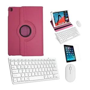Capa Rosa, Teclado Mouse Branco, Pel Para Tablet Pad 5 11"