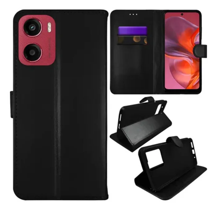 Capa Capinha Carteira Preta Para Moto G05 Xt2523