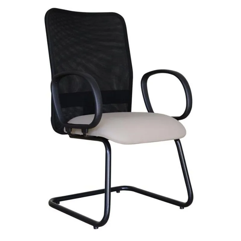 Cadeira Home Office Para Sala De Reunião Com Tela Mesh Peruggia - Cinza
