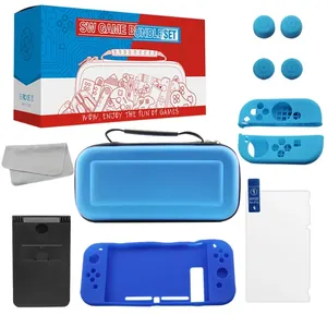 Kit Proteção Nintendo Switch 10 Em 1 Case Capa Película Grips Preto