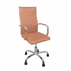 Cadeira Presidente Giratória Esteirinha Charles Eames Estofada Marrom Marrom
