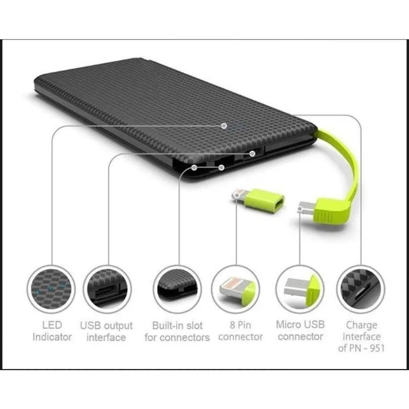 Carregador Power Bank Universal 5.000 Mah Slim