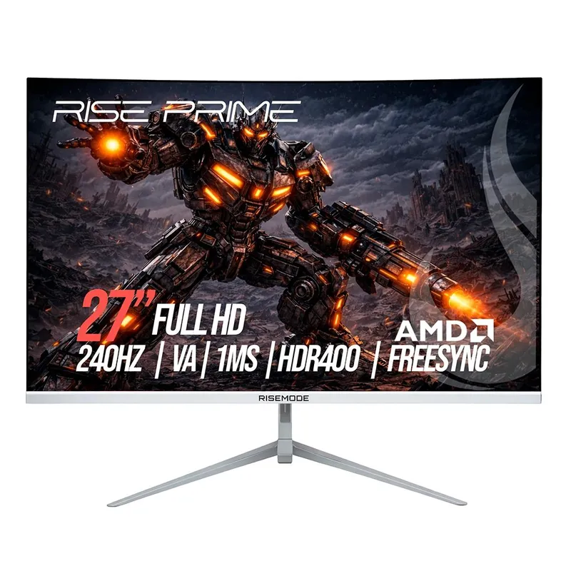 Monitor Gamer Curvo Rise Mode Prime 27", Full HD, 240Hz, 1ms, VA, FreeSync, HDR 400, HDMI e DisplayPort, Branco - RM-MOG-27C240FH-W