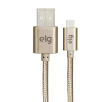 Cabo Micro Usb, Sincronização E Recarga 12w 2.4a, Nylon Trançado Reforçado, 1 Metro, Dourado, M510bg, Elg