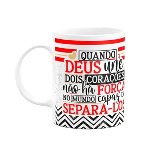 Caneca Namorados Laços - Quando Deus Une Dois Corações