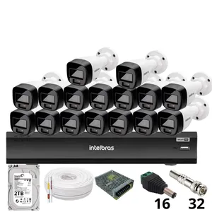 Kit 16 Câmeras Intelbras 1220b Full Color Dvr Intelbras Imhdx 3132 Inteligência Artificial Hd 2TB.
