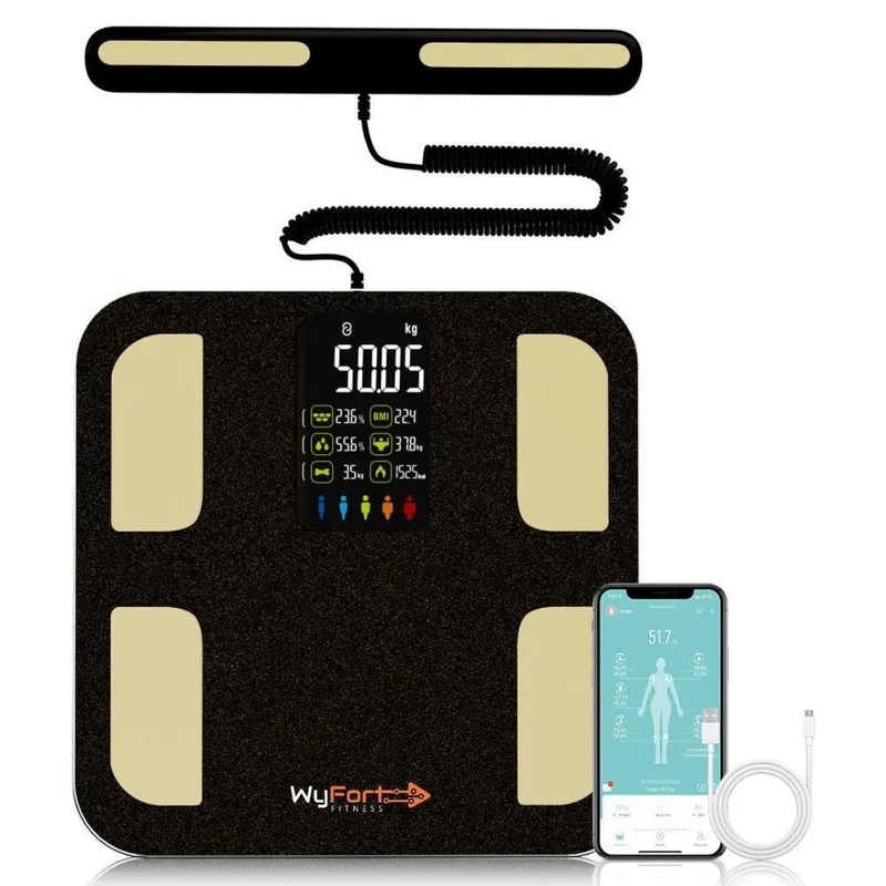 Balança Bioimpedância Wyfort Electronics, Smart, 8 Sensores, Com Display Va Wf05