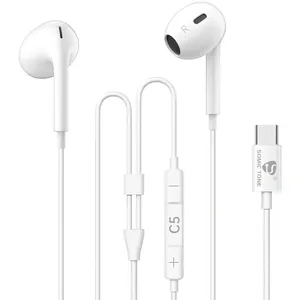Fone Usb Tipo C Somic Tone C5 Branco Com Microfone E Graves Profundos