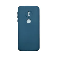 Capa Moto G6 Play Silicone Aveludada Protege Câmera Colorida Capinha Anti Impacto Moto G6 Play:cinza Escuro