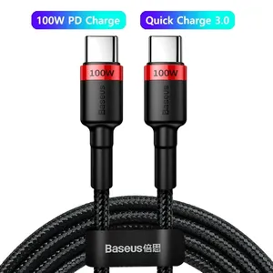 Cabo Usb Tipo C Baseus 5n 100w Vermelho Preto 1m