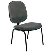 Cadeira Home Office, Sem Braços, Base Fixa Com 4 Pés, Linha Uno Preto, Cinza