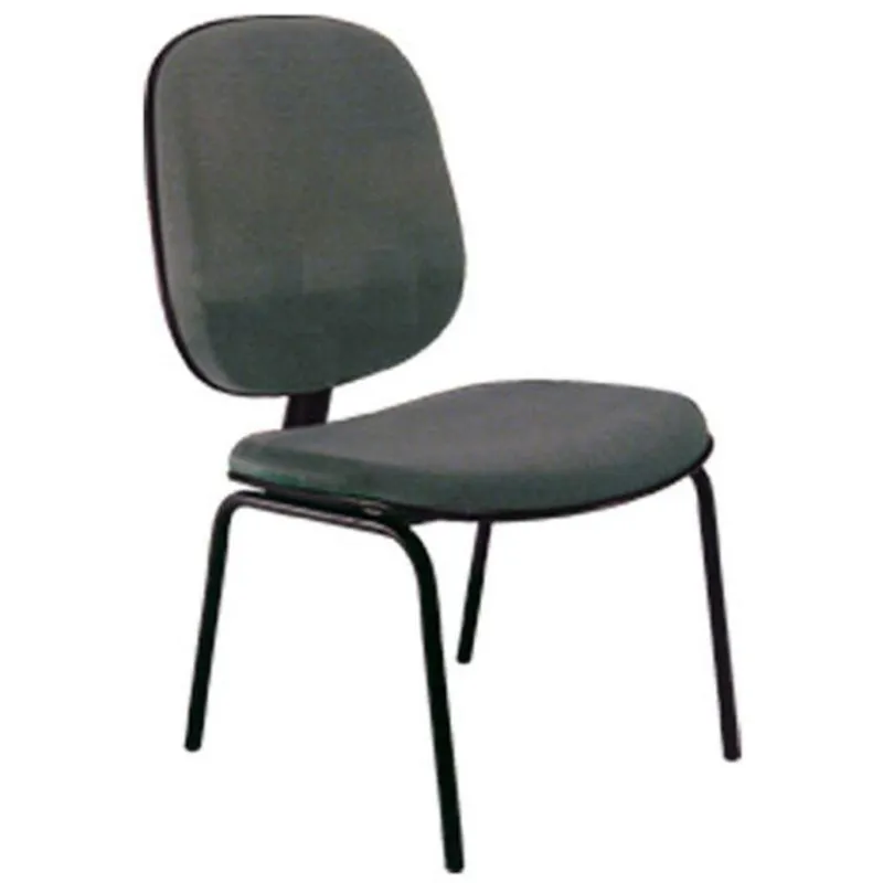 Cadeira Design Office Móveis Diretor Sem Braços Base Fixa Com 4 Pés Linha Uno - Cinza