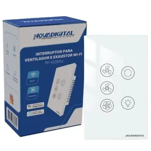 Interruptor Para Ventilador e Exaustor WiFi Nova Digital Controle Remoto E Por Voz