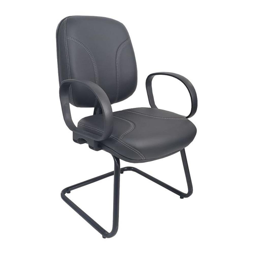 Cadeira Interlocutor Design Office Móveis Para Escritório Linha Parma Preto