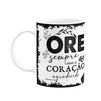 Caneca Religiosa Ore - Ore Sempre Com O Coração Agradecido