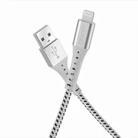 Cabo Lightning Usb Nylon 1,2m Trancado Resiste Alum - Branco