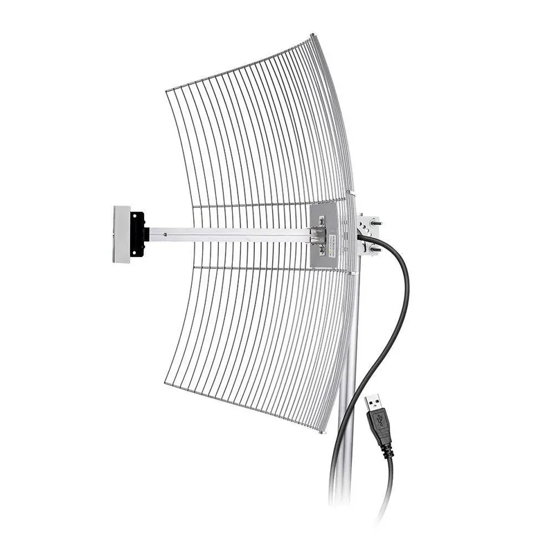 Antena USB-2510 Aquário, Parabólica De Grade, Usb-2510 Com 2.4 Ghz E Ganho De 25 Dbi, Cabo De 10 Metros