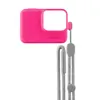 Capa Silicone Gopro Hero 7 6 5 Black, Cordão Ajustável - Sleeve, Lanyard - Cor Rosa Pink