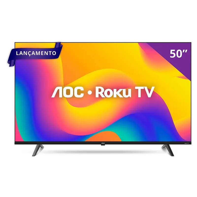 Smart TV 50" AOC 4K DLED 50U7045/78G Roku TV Quad Core 3 HDMI