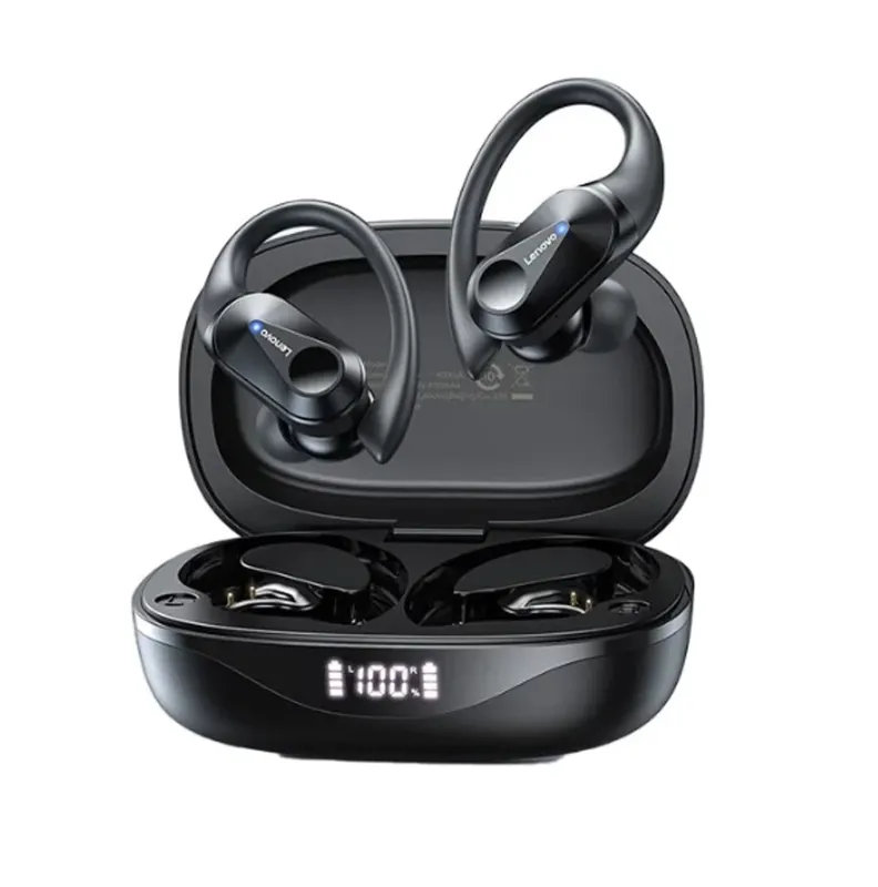 Fone De Ouvido Esportivo Lenovo Lp75 Sem Fio Bluetooth 5.3 Cor Preto