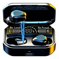 Fone Sem Fio Tws Preto E Power Bank Portátil Integrado Uso Confortável