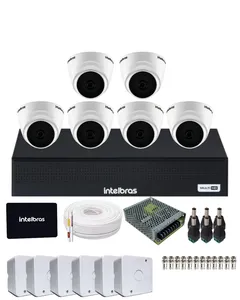 Kit 6 Câmeras Intelbras 1120d Dvr Mhdx 1108-c Com SSD 512gb Intelbras Instalado.