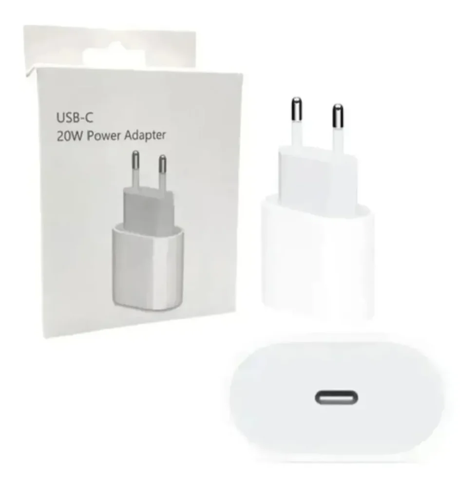 Fonte Tomada Para Iphone 11 12 13 Pro 12 Pro Max Tipo C 20w Cor Branco