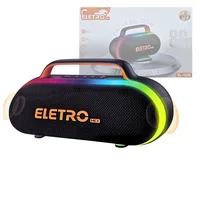 Caixa De Som Bluetooth Portátil LED RGB 80w Eletromex El-1126