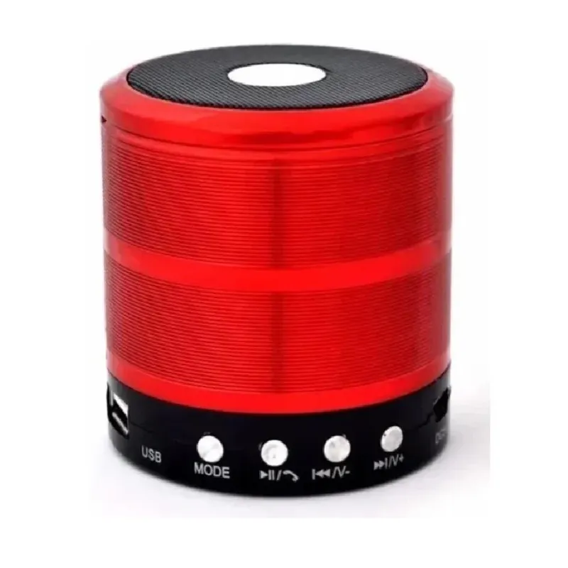 Caixa de Som Portátil KNUP Bluetooth, 3W, Entrada Micro SD E Auxiliar, Vermelho