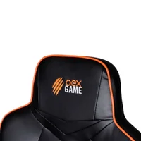 Cadeira Gamer Gc301, Tecido Em Couro Sintético, 120kg, Preto e Laranja