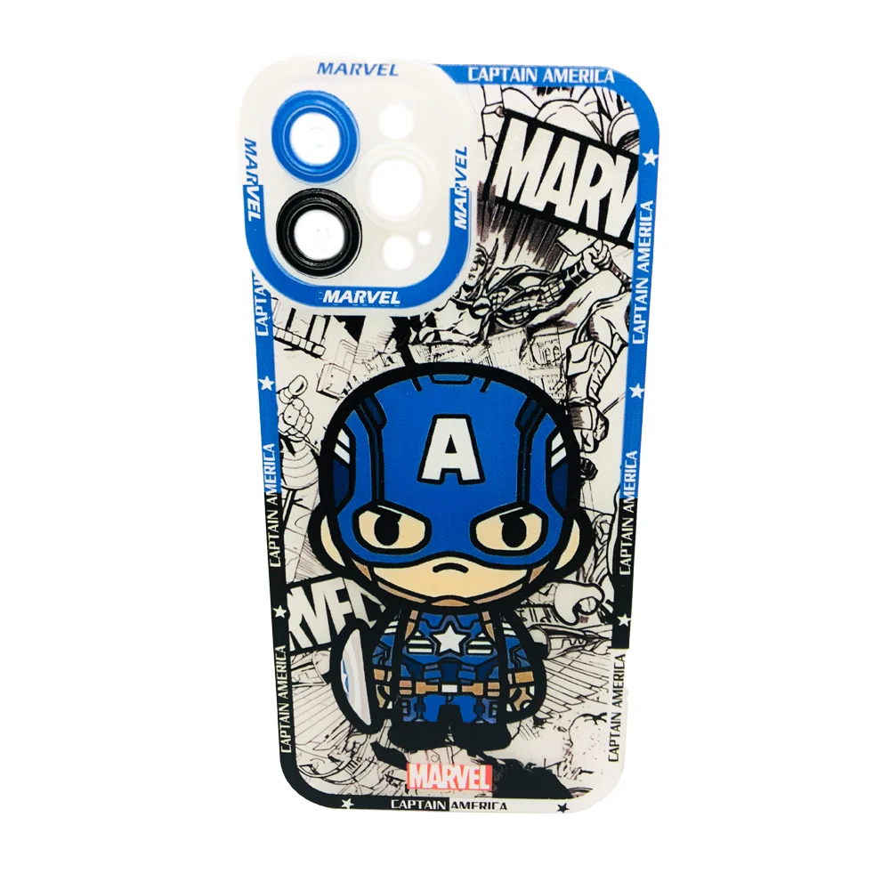 Capinha Capitão America Marvel Celular Iphone 14 Pro Max Cor:branco