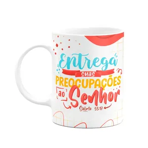 Caneca Salmo 55:17 - Entrega As Suas Preocupações Ao Senhor