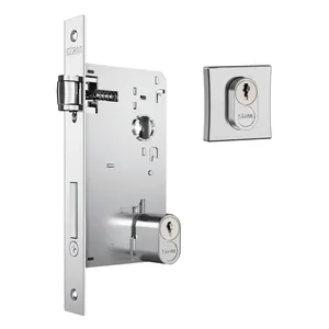 Fechadura 1601 Rolete Para Porta Pivotante Roseta Redonda Cromada 55mm Stam
