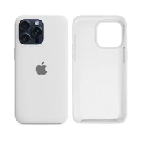 Capa Capinha Case Silicone Cover Premium Aveludada Com Logo Compatível Iphone 14 Branco